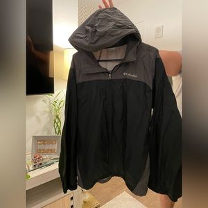 Columbia windbreaker black and gray unisex jacket
